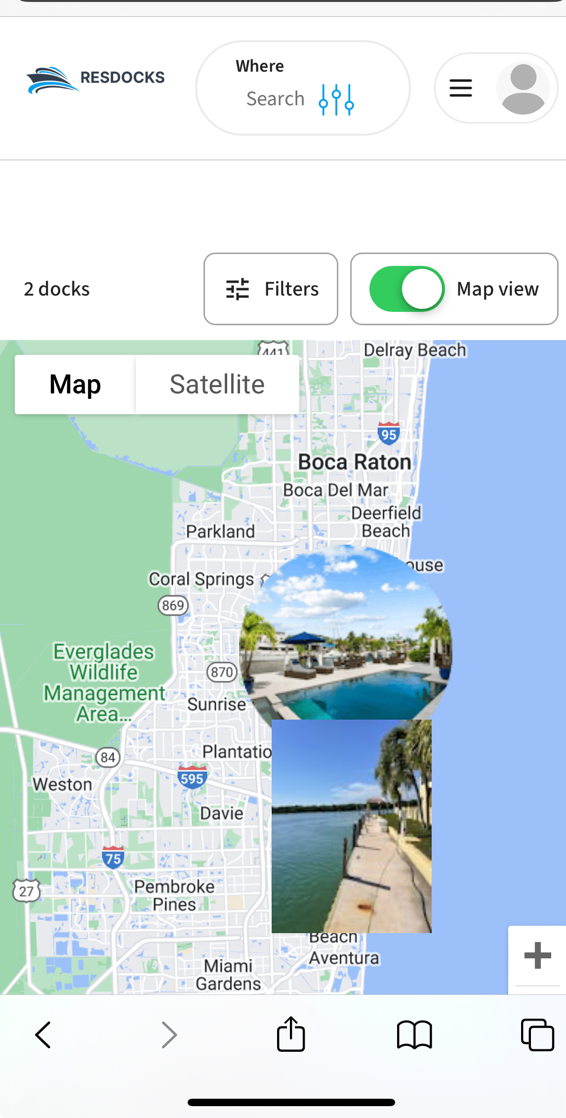 Airbnb-inspired dock search functionality